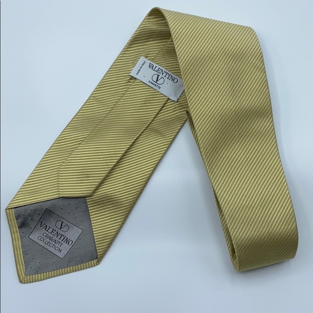 Valentino Gold Stripe Silk Tie